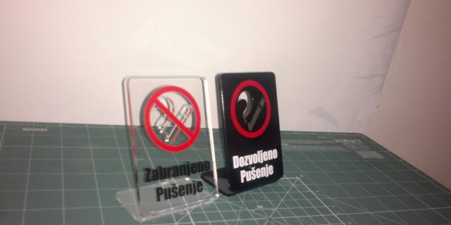Zabranjeno pusenje, lasersko secenje,plaxiglass proizvodi od plaksiglasa